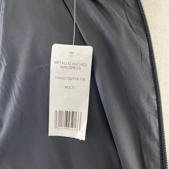 Bebe Metalic Ruched Mini Dress - Picture 7 of 8